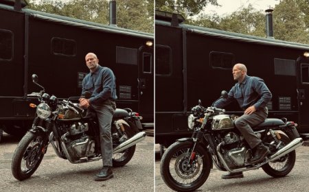 English Actor Jason Statham Shares Photo with Royal Enfield’s Continental GT 650 on Instagram, Amasses Over 2.6 Million Likes – See Pic