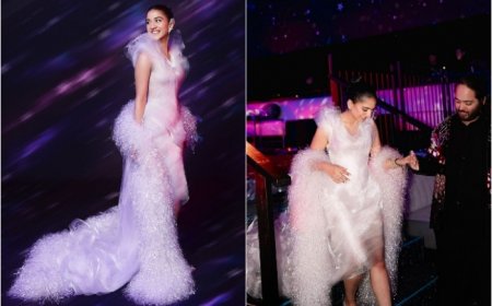 Radhika Merchant is Anant Ambani’s ‘Khayalon ki Malika’ in Exquiste Tulle Ensemble With Statement Earcuff, See Dreamy Pics