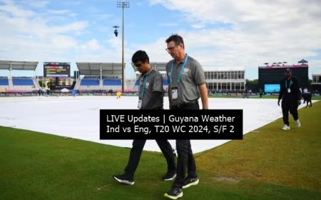 LIVE UPDATES | Guyana City Weather Forecast, Ind vs Eng, T20 WC S/F: Play Resumes, But Threat LOOMS!