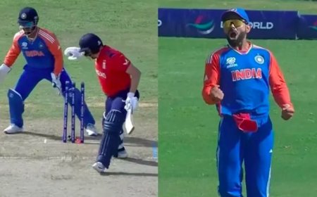 Virat Kohli’s ULTRA-AGGRESSIVE Celebration After Axar Patel Dismisses Jonny Bairstow During Ind-Eng T20 WC S/F 2 Goes VIRAL | WATCH VIDEO