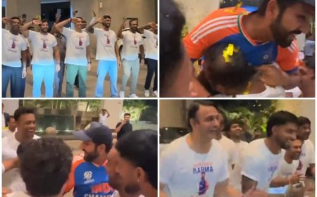 Rohit Sharma’s CHILDHOOD Friends Featuring Tilak Varma Welcome India Captain After T20 WC 2024 Triumph | WATCH VIDEO