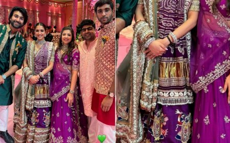 Radhika Merchant Drapes Traditional Gujrati Style Purple Lehenga With Shrinath Ji Motifs For Her Garba Night And It Never Looked Better! See Pic