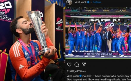 Virat Kohli’s Instagram Post Celebrating India’s T20 World Cup 2024 Triumph Breaks Several Records