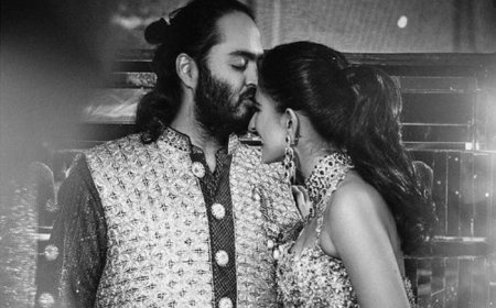 Anant Ambani’s Sweet Kiss on Radhika Merchant’s Forehead Melts Hearts in Unseen Pics from Sangeet Ceremony