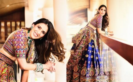 Shloka Mehta is ‘Happiest in Colours’ in AJSK’s Multicoloured Mirror Work Lehenga For Grah Shanti Puja- PICS