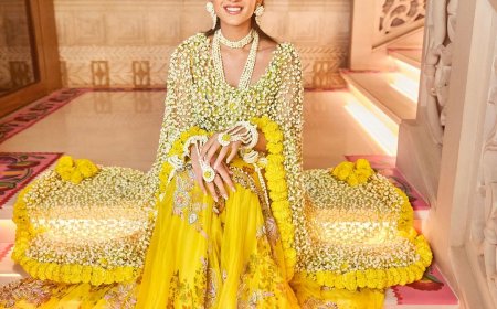 Radhika Merchant’s Haldi Lehenga Blooms in Fresh Mogra and Marigold Dupatta While Her Second Look is All Things Red and Royal