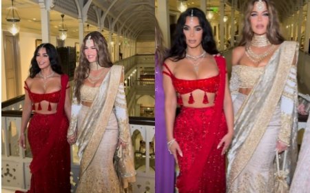 It is ‘Keeping Up With Kardashians’ But Indian Style; Kim And Khloe Drape Custom Manish Malhotra Ensembles For Anant-Radhika’s Wedding
