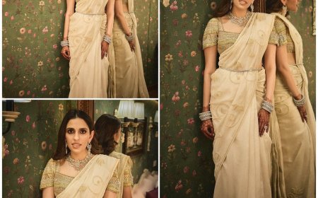 Shloka Mehta Rewears Her Bejewelled Blouse With Mum’s Saree for Anant Ambani-Radhika Merchant’s Reception- Pics