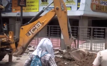 Bulldozers Demolish Parts Of Delhi’s IAS Coaching Institute After 3 Students Died Due to Flooding