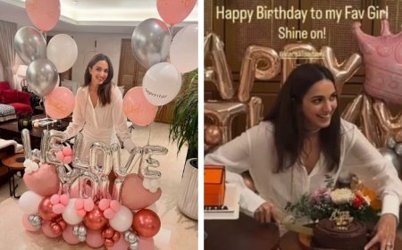 Inside Kiara Advani’s Birthday Bash: Heart Balloons, Chocolate Cake, Flowers And Surprise by Sidharth -See Pics
