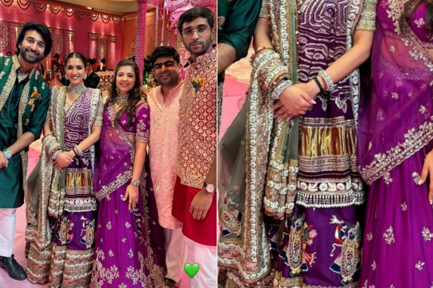Radhika Merchant Drapes Traditional Gujrati Style Purple Lehenga With Shrinath Ji Motifs For Her Garba Night And It Never Looked Better! See Pic