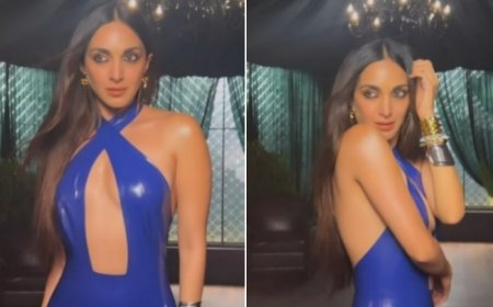Kiara Advani Turns Indian Catwoman in Halter Neck Blue Latex Suit! Check Outfit Price