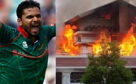 House Of Former Bangladesh Cricket Captain Mashrafe Mortaza Set On Fire