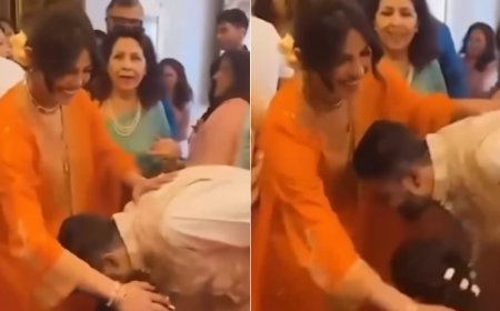 Priyanka Chopra’s Brother Siddharth And Sister-in-Law Neelam Touch Her Feet to Take ‘Aashirwad’ in New Heartwarming Video From Pre-Wedding Festivities