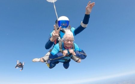 Historic Jump! Meet Manette Baillie, 102, Becomes Britain’s Oldest Skydiver on Her Birthday