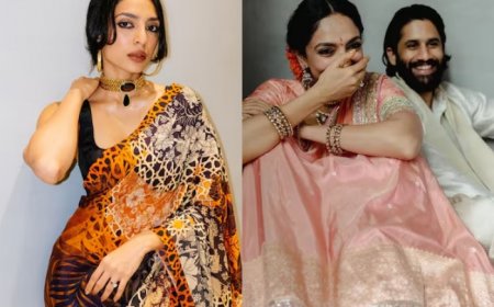 Sobhita Dhulipala Flaunts Big Diamond Engagement Ring in Printed Saree, Fiancé Naga Chaitanya Reacts