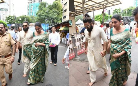 Deepika Padukone, Ranveer Singh Seek Blessings at Siddhivinayak Temple Days Before Due Date – Watch Viral Video