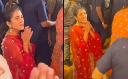 Radhika Merchant Gives ‘Nayi Dhulan’ Vibes in Red Sharara Suit as She Welcomes ‘Antilia Cha Raja’ For Ganesh Chaturthi 2024- Watch