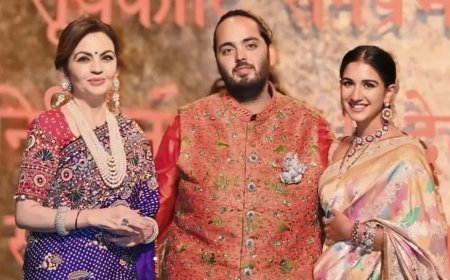 Radhika Merchant Exudes Regal Elegance in Navy Blue Tunic Set For Her First Ganesh Visarjan as ‘Ambani Bahu’- Check Outfit Price Here!