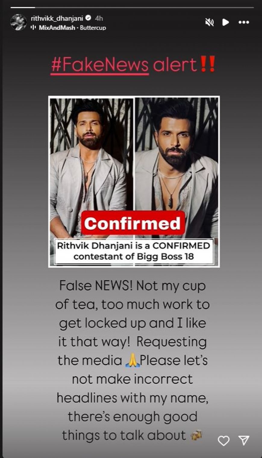 Rithvik Dhanjani confirmed in Bigg Boss 18? Actor breaks silence, ‘Not my…’
