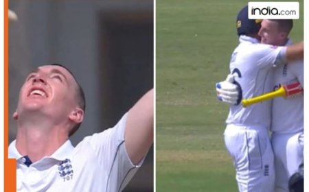 WATCH: Harry Brook celebrates after scoring maiden double hundred, shares heartwarming hug with Joe Root